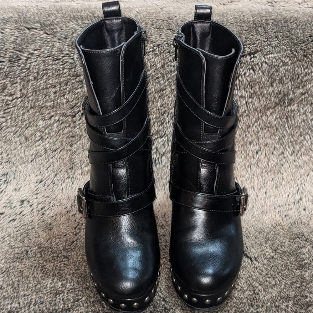 Milwaukee Leather Women's Triple Strap Wedge Boots - Picture 4 of 6